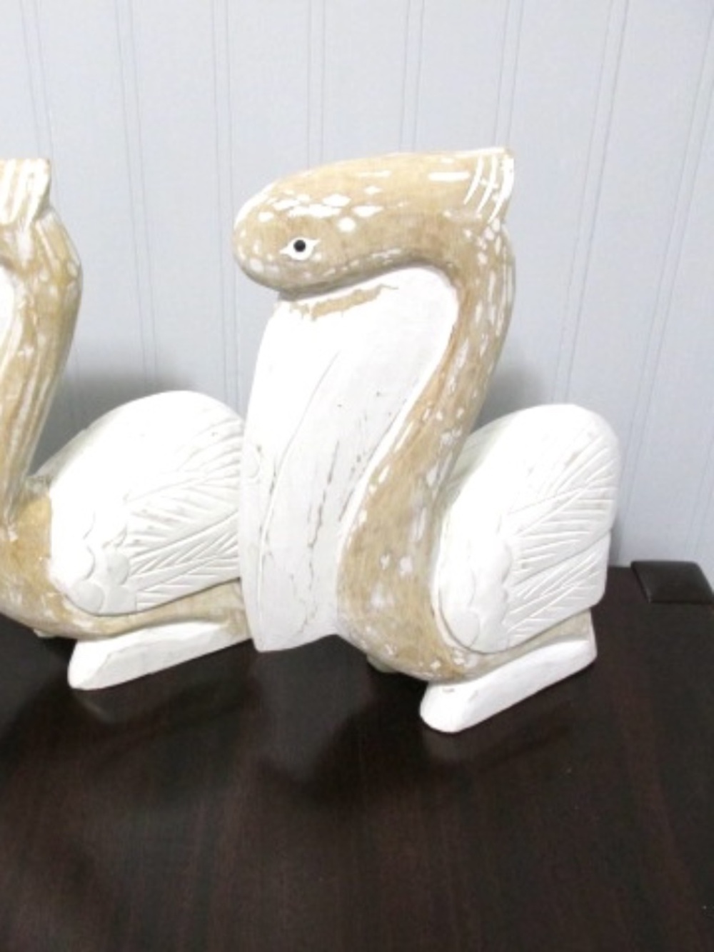 Carved Wood Pelicans